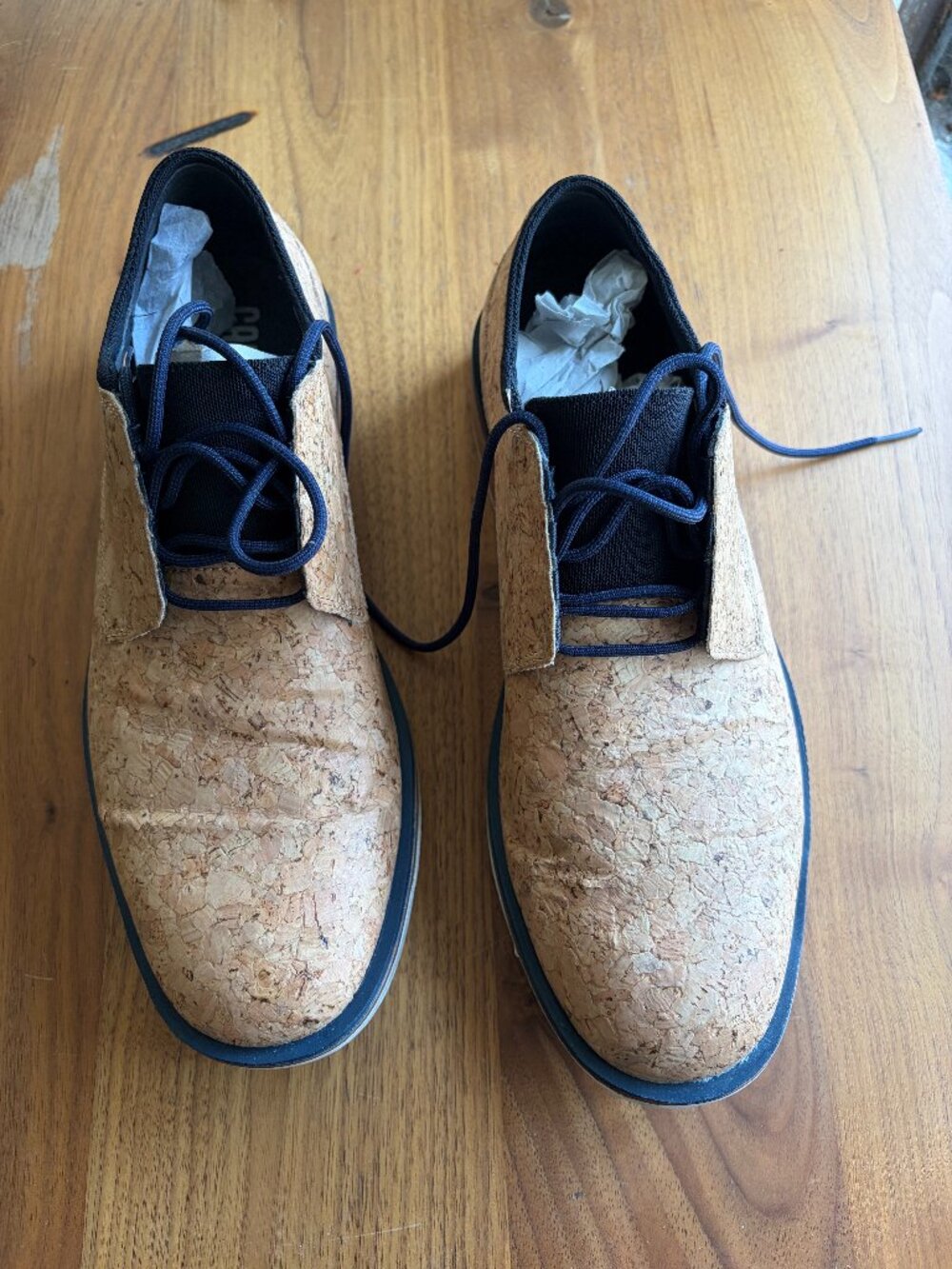 Rare Camper Men’s EU 43 Cork Lace Up Shoes Natural Navy Oxford